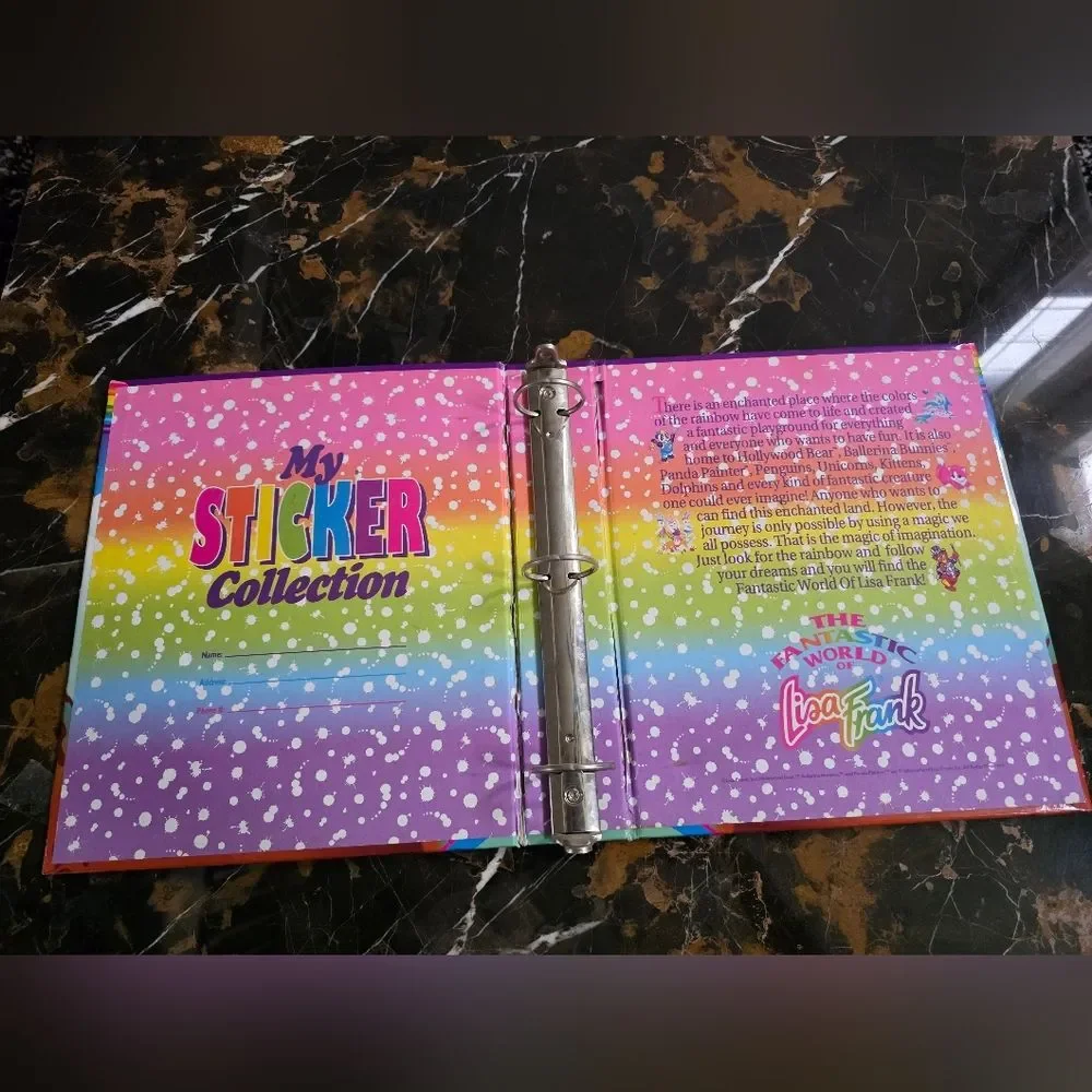 Lisa Frank Rainbow Chaser Horse 3 Ring Binder Portfolio Vtg Fantastic World 2.5'
